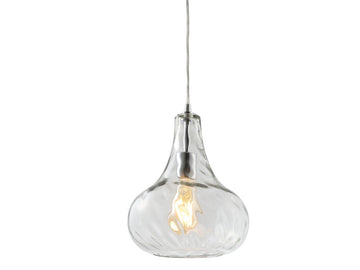 Ferano 9" Adjustable Metal/Glass LED Pendant - JONATHAN Y